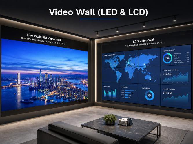 Video walls, LED and LCD