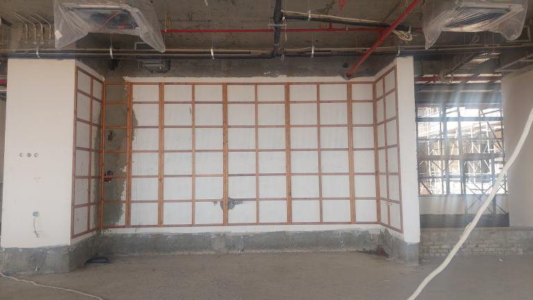 Video wall frame before installation