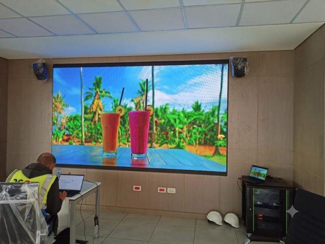 LED wall during commissioning